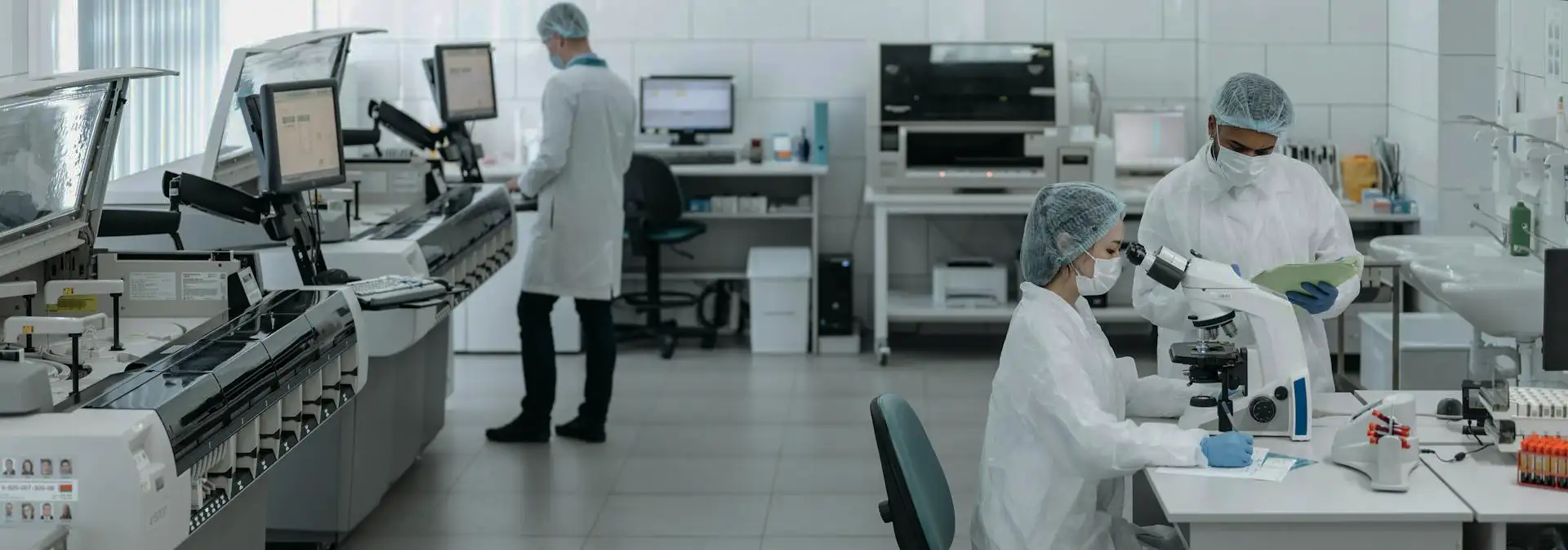 medical technicians in lab